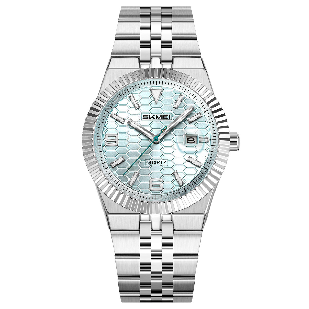 Momento de alta gama reloj de hombre correa de acero calendario nocturno impermeable reloj de pulsera comercial transfronterizo fábrica de fuente personalizada spot