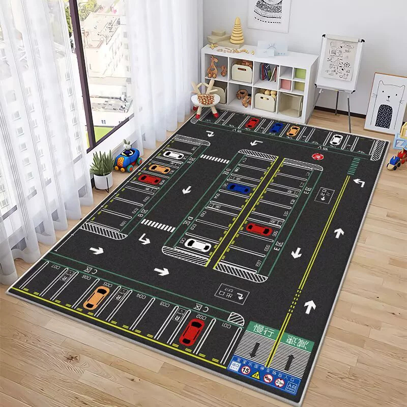 Urban Traffic Parking Lot Floor Mat Cartoon Highway Carpet Kidsren's Room Car Track Mat Early Education Game Mat Urban Traffic Parking Lot Floor Mat Cartoon Highway Carpet Kidsren's Room Car Track Mat Early Education Game Mat