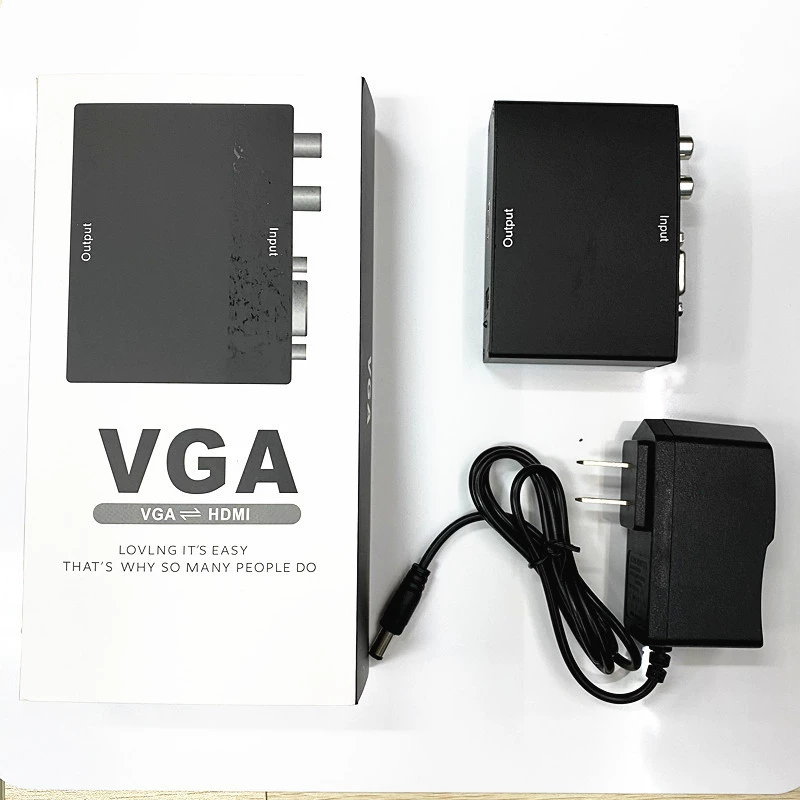 Переходник VGA в HDMI, конвертер VGA в HDMI, железный корпус, вывод VGA+R/L 1080р