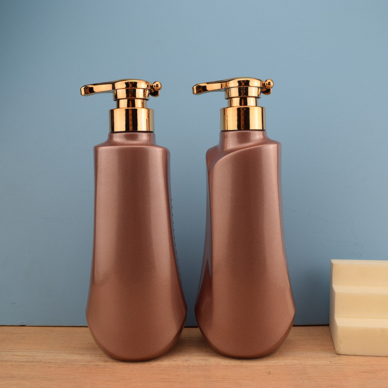 高颜值300ml 500ml 750ml金色泵头配玫瑰金色洗发水沐浴露罐装瓶