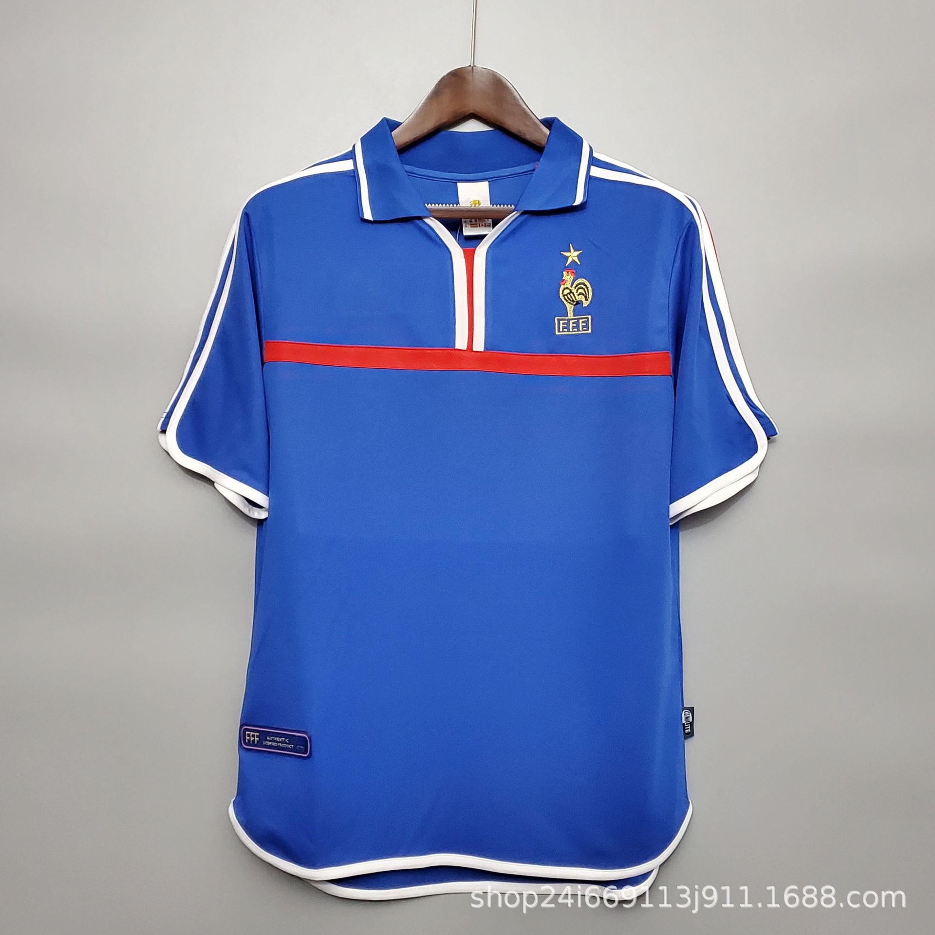 Camiseta de fútbol tailandesa retro Selección nacional Brasil Francia Argentina Portugal Camiseta de manga corta al por mayor Número de impresión