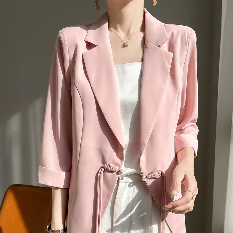 Шифоновый тонкий летний классический пиджак, slim fit