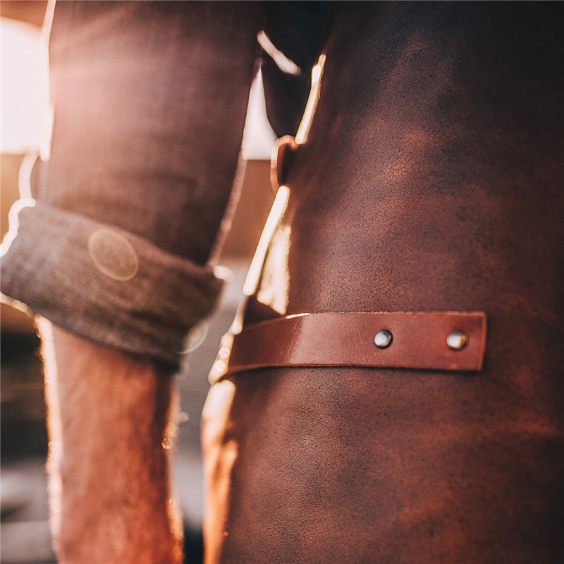 Comercio exterior PU delantal de cuero impermeable estilo coreano cintura restaurante barbacoa panadería ropa de trabajo delantal de cocina del hogar al por mayor