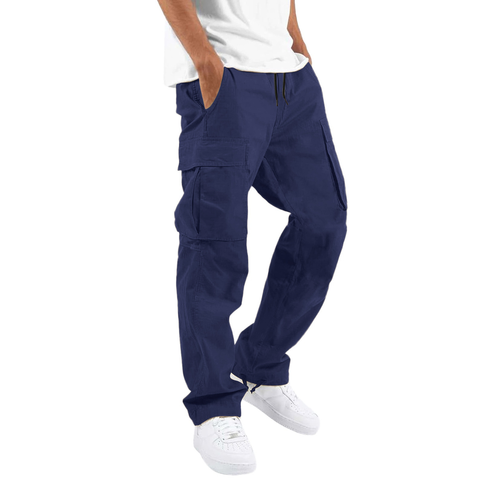Pantalons de travail décontractés pour hommes, nouvelle collection printemps-automne, avec cordon de serrage et poches_voghion.com