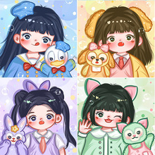 外贸客厅卧室挂画5D钻石画玲娜贝儿儿童卡通动漫厂家直销