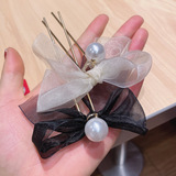 Заколка для волос с бантиком, современная китайская шпилька, аксессуар для волос, простой и элегантный дизайн, фиксаторы в комплекте, в цветочек