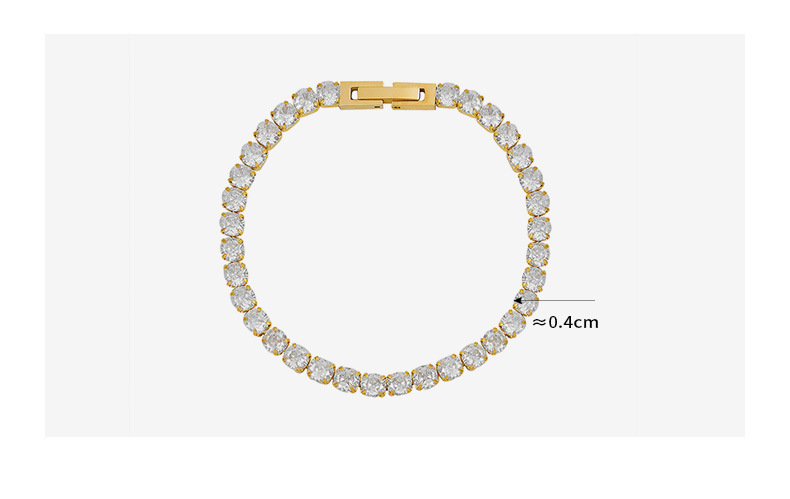 Fashion Geometric Titanium Steel Plating Zircon Bracelets display picture 2