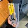 Spoon, fork, chopsticks, box