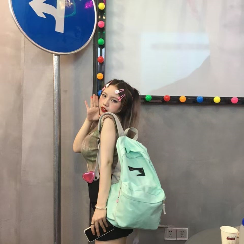 Jess nueva mochila de lona transfronteriza de gran capacidad Escuela Secundaria campus simple pareja mochila