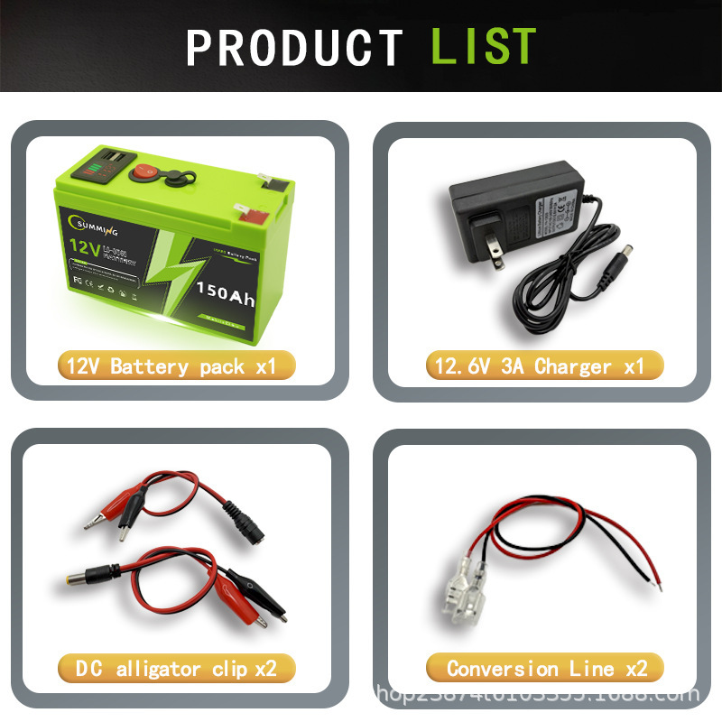 12V 150Ah ポータブル充電式バッテリー USB 電源ディスプレイポート付き多目的バックアップ電源ドロップシッピング|undefined