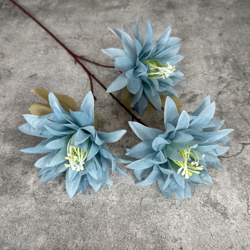 3 grandes crisantemos dahlia, accesorios de fotografía, decoración de boda, flores artificiales, flores de seda, flores falsas, ramo de flores