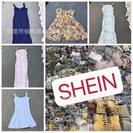 shein dress 欧美辣妹吊带露背裙女装夏季绑带设计感紧身包臀裙款