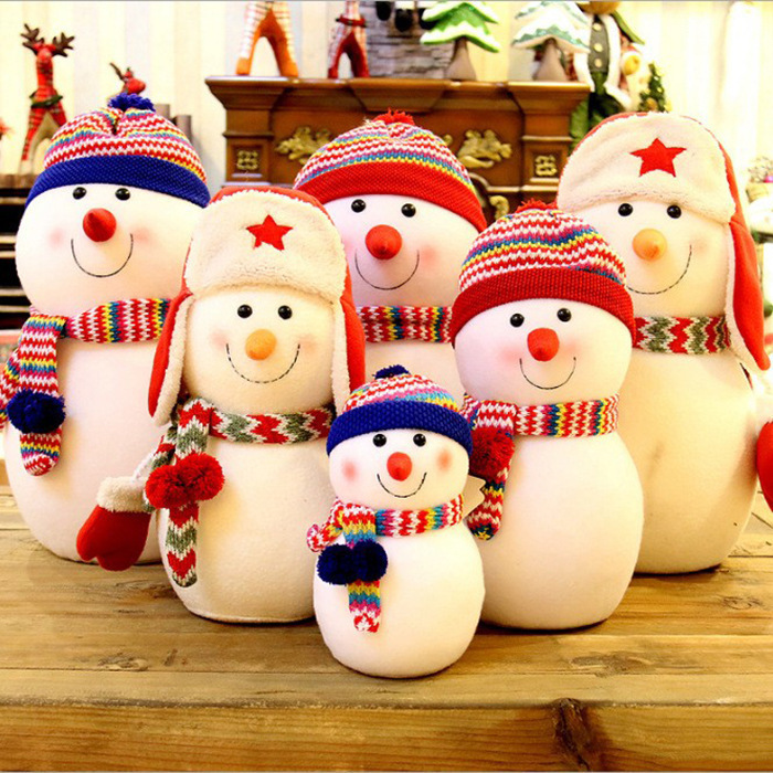 クリスマス雪だるまぬいぐるみ布芸雪だるまのデスクトップ置物デパートホテル美陳クリスマス装飾品|undefined