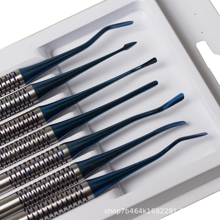 Soporte dental oral de acero de aleación de titanio mínimamente invasiva soporte dental punta clip Herramienta de extracción dental instrumento dental soporte 7 unids/set