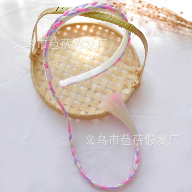儿童假发长辫子发箍公主造型冰雪卡通动漫公主发卡饰品花女童发饰