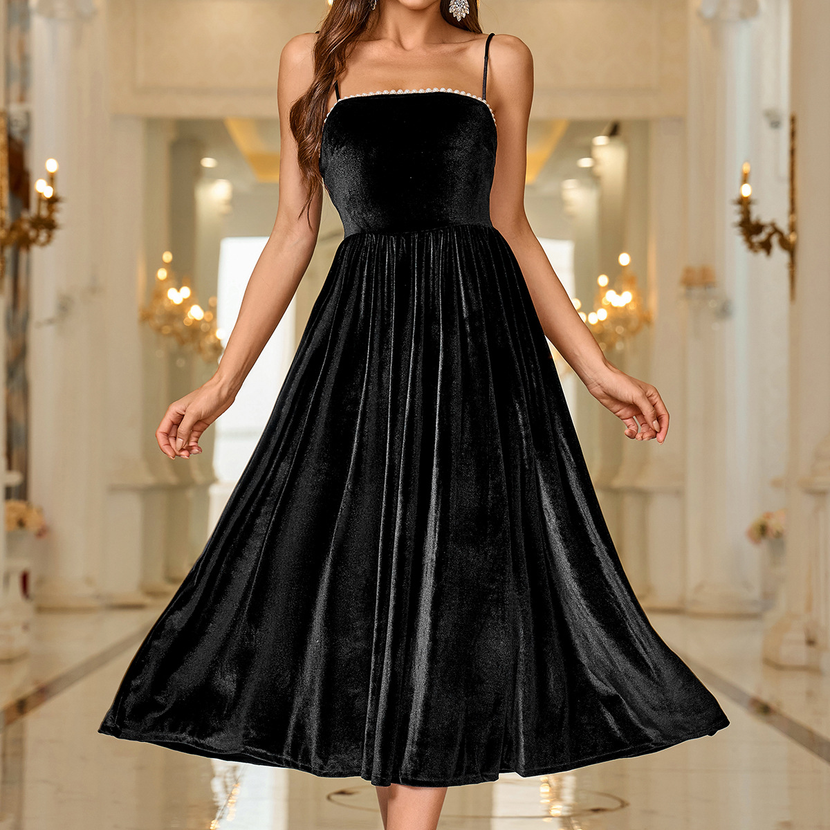 Women's Clothing Niche design style New solid color sexy slim suspender dress for women_voghion.com