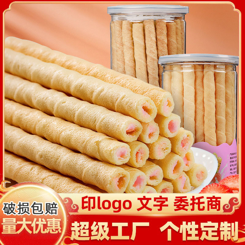 코어 롤 딸기 맛이 있는 페이스트리 200g