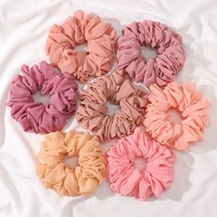 58-color Malaysia single-item pearl chiffon hair tie solid color base hair flower large intestine hair tie Manlu