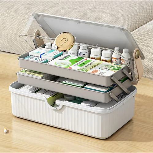 Factory direct sales medical storage box household large-capacity medical storage box portable multi-layer PU portable storage box