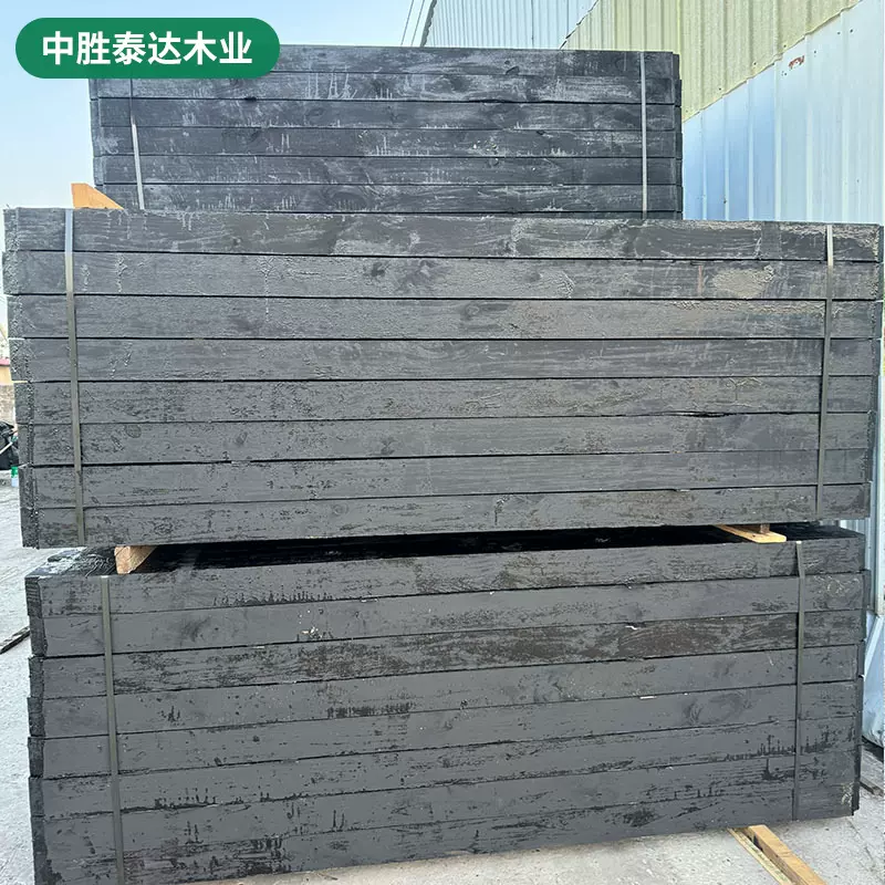 铁路铺设轨道枕木油浸木方露天矿区隧道沥青枕木救援实浸油木加工