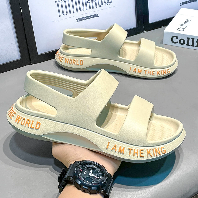 Summer beach footwear, casual footwear, sandals, slide, breathable comfortable sports shoes, Korean style, soft sole