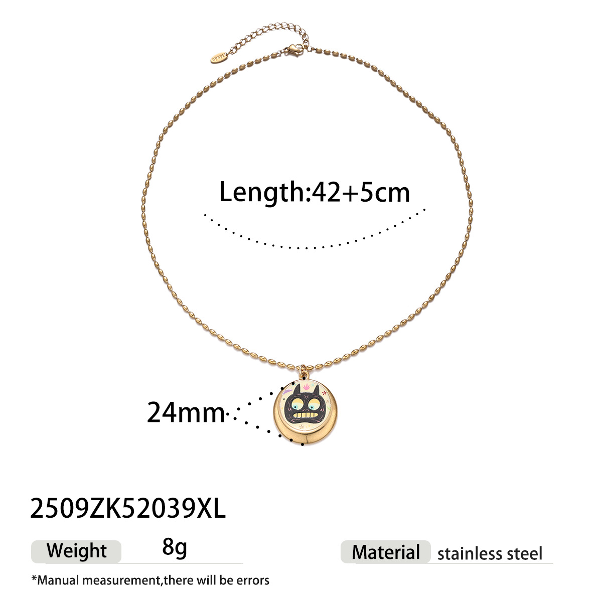 Collar de acero inoxidable para mujeres no se desvanece colgante de monstruo cadena de clavícula ligera lujo transfronterizo joyería caliente