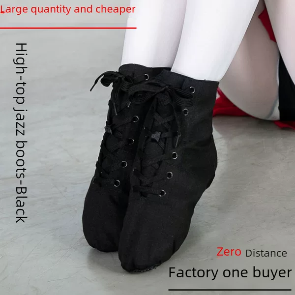 High-Top Adult and Children's Canvas Jazz Boots Dance Shoes Soft-Soled Practice Shoes Dance Shoes Ballet Dance Shoes Women's Wholesale Shoes