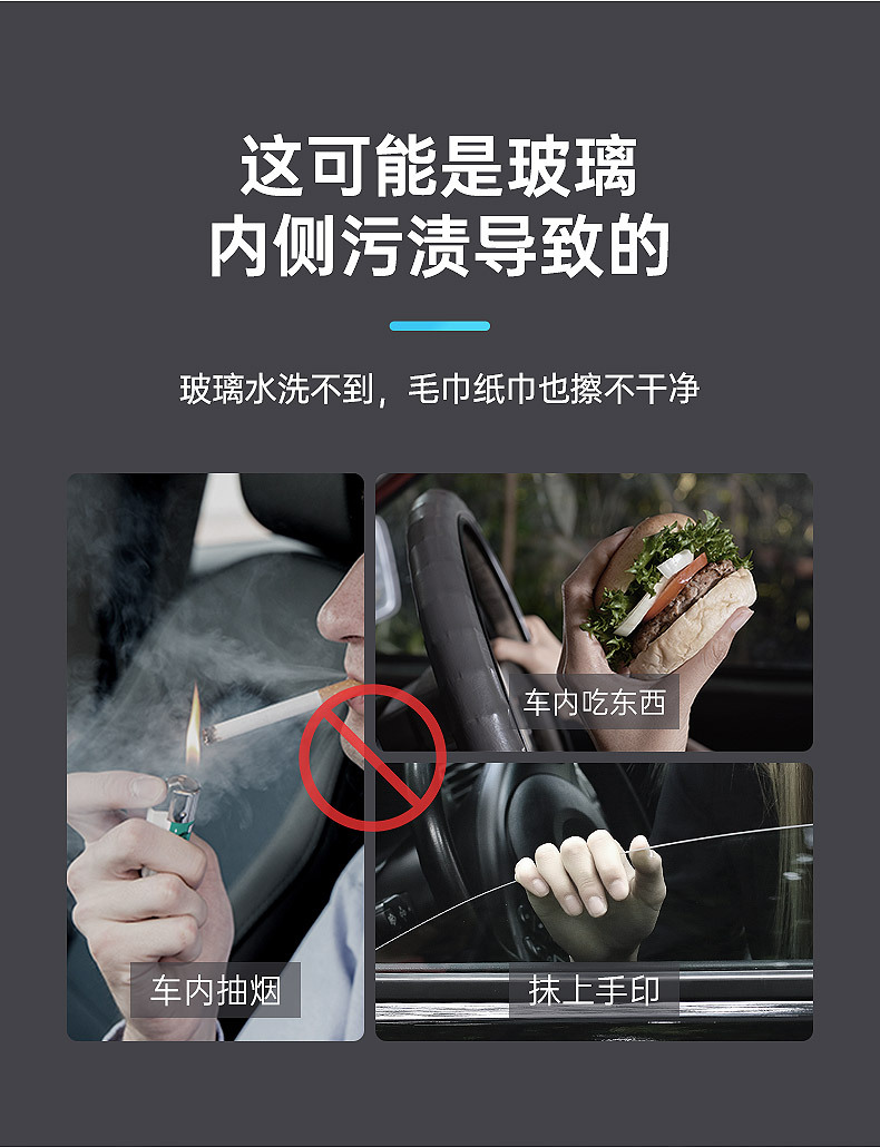 Car Glass Cleaner, Oil Film Remover, Car Wiper Water, Powerful Decontamination and Oil Film Removal Car Cleaning Agent