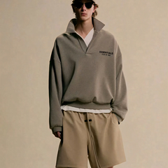 FOG複線ESSENTIALS HHHアメリカのファッションブランドのアルファベットのプリントPOLO襟の長袖のゆったりしたパーカーの男女
