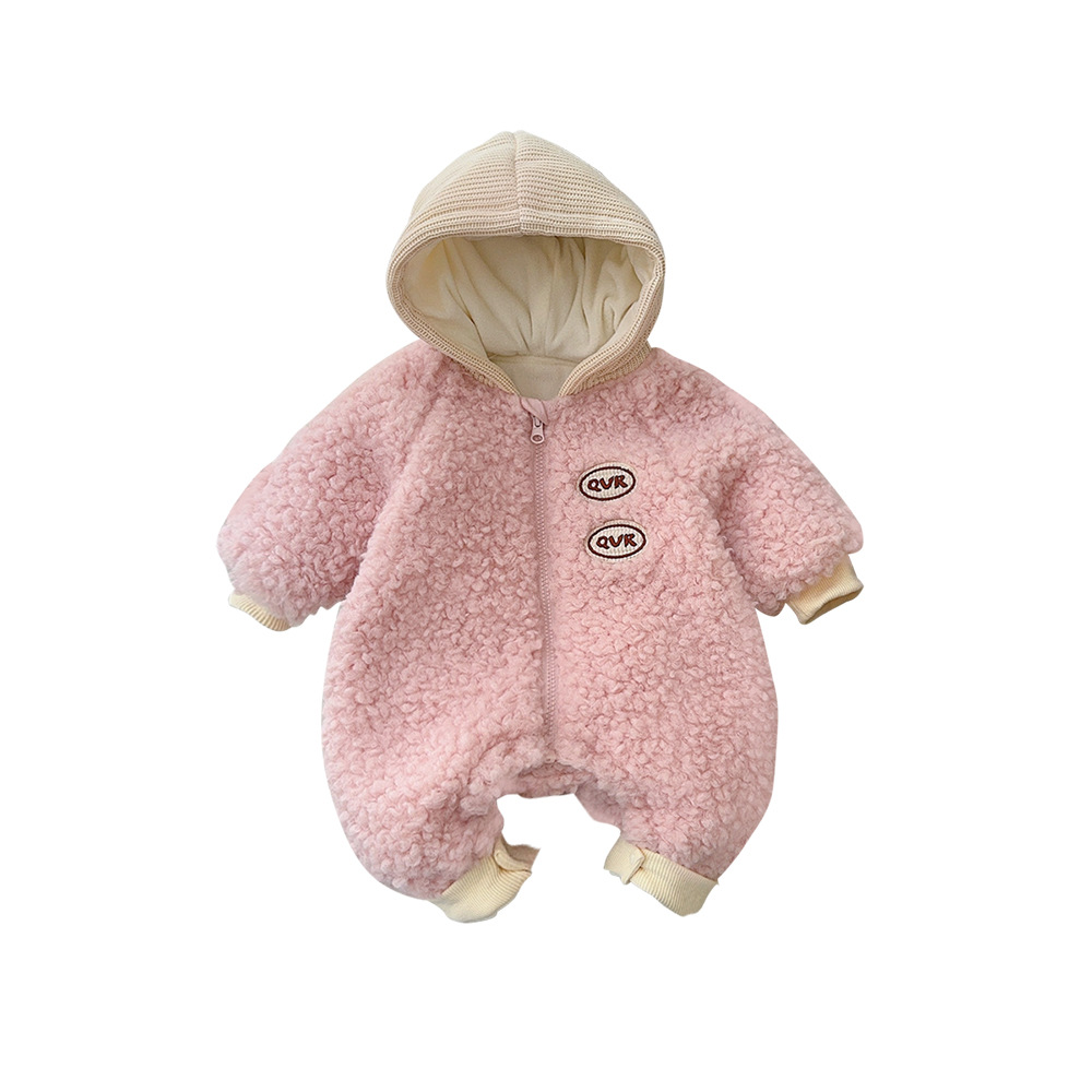 Ropa de bebé otoño e invierno más terciopelo engrosamiento de bebé mono estilo coreano lindo traje de escalada ropa de invierno cálido mameluco