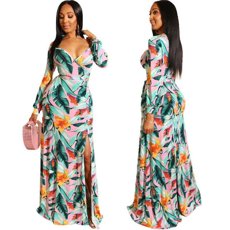 3212 амазонка женская одежда европейская и американская куртка с открытым принтом женская весна и осень цветочные платья