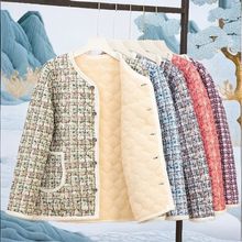 2025秋冬新款小香风棉袄女士短款加绒保暖棉衣中青年轻薄中式外套