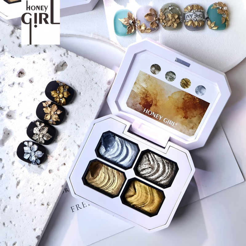 HONEY GIRL four-square grid solid metal art embossing gel, micro-carving gel, carving gel, no-wash