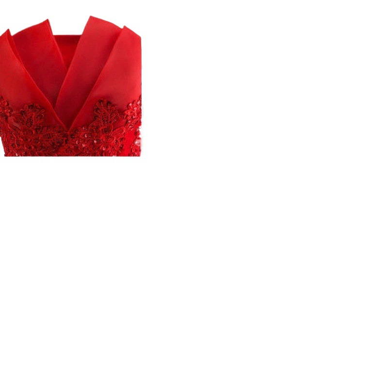 Robe de mariée 2025, nouveau modèle, rouge, princesse, top tube, style coréen, taille haute, confectionnée en usine._voghion.com