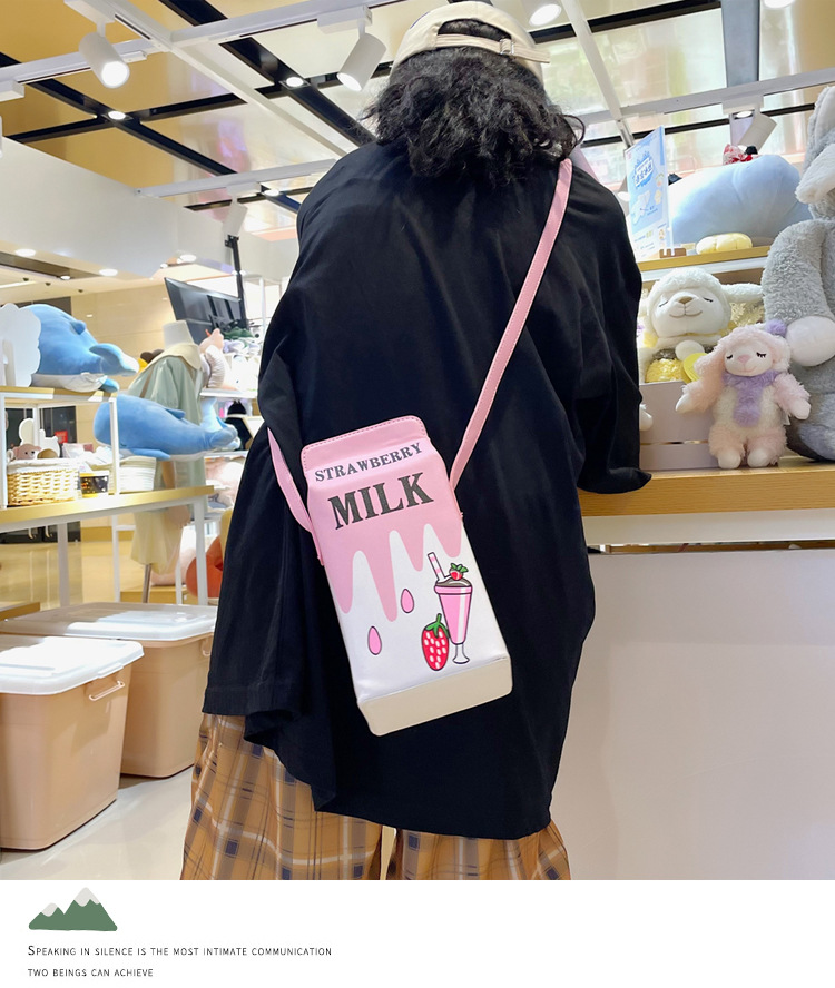 Small Pu Leather Fruit Square Buckle Crossbody Bag display picture 11