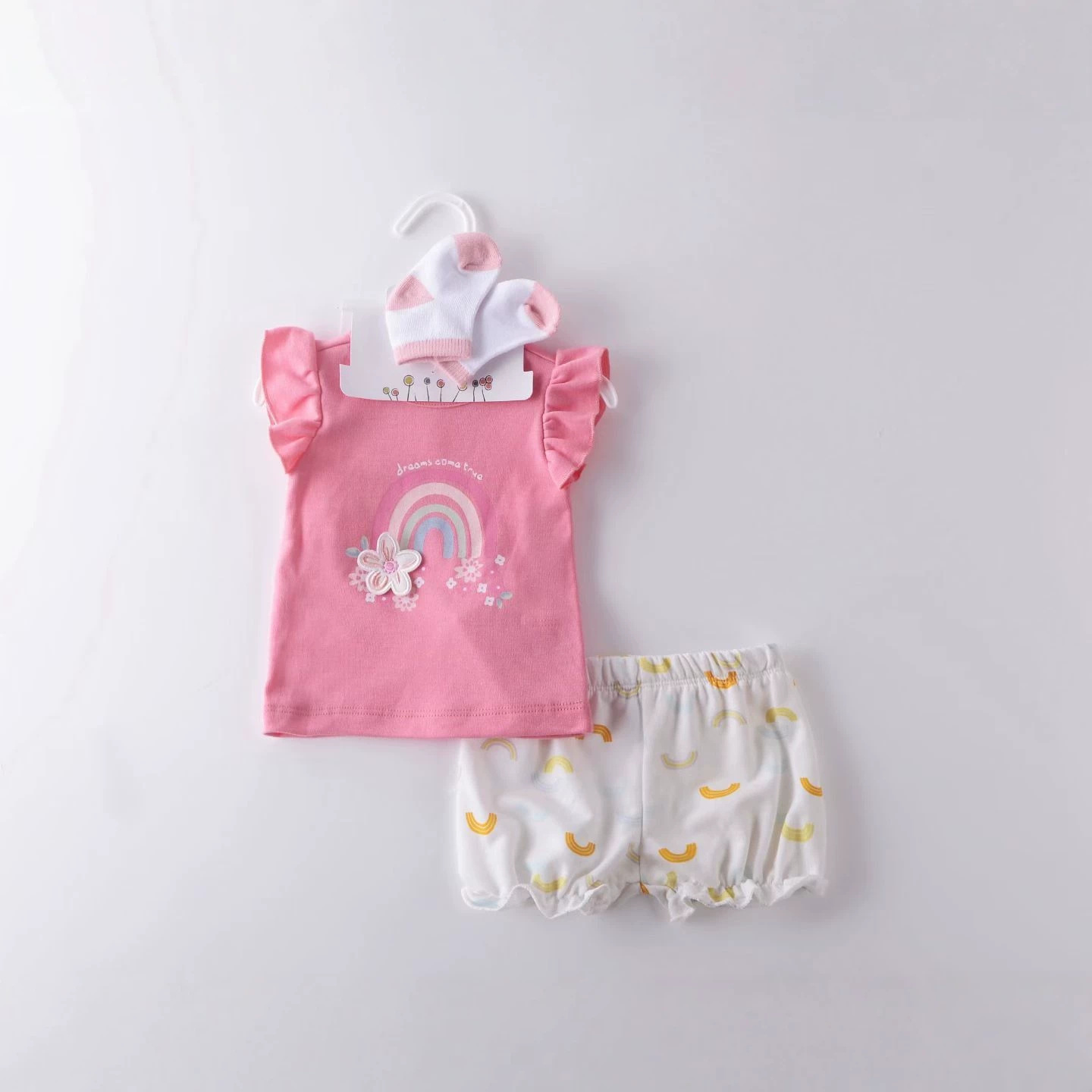 Conjunto de Ropa de Manga Corta para Bebé de 3 Piezas de Algodón Suave para Recién Nacidos