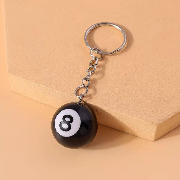 Cross-Border Creative Resin Dice No. 8 Billiards Keychain Gift Pendant Bag Decoration Car Key Pendant
