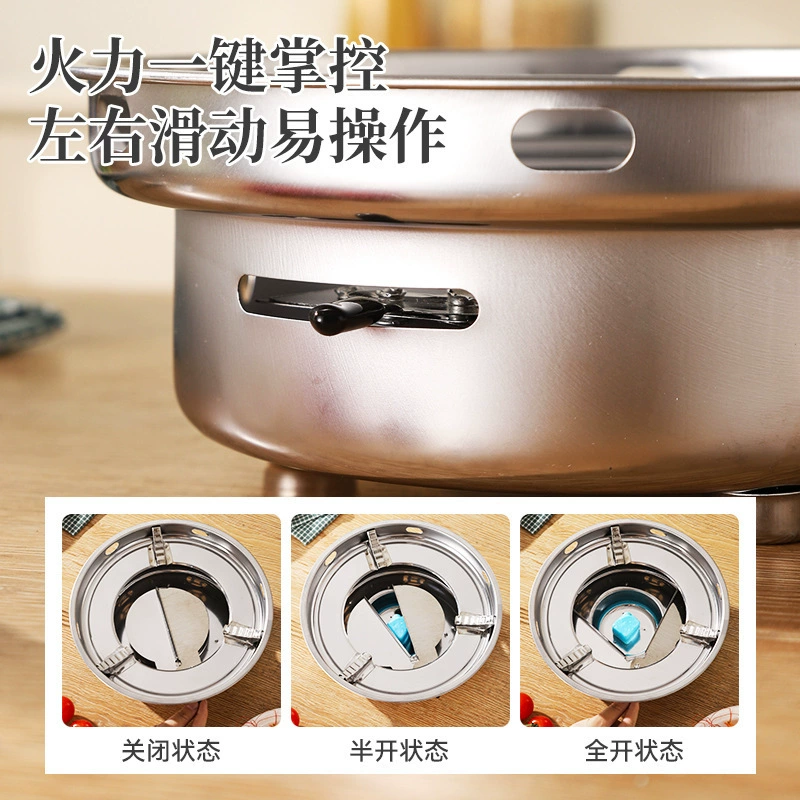 Alcohol stove small hot pot household hotel commercial hotel special pot outdoor stove solid stainless steel dry pot pot