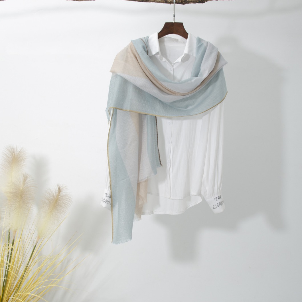 Mongolia interior ventas directas de fábrica LANA soluble en agua pura lana a cuadros teñidos con hilo Otoño e Invierno bufanda de mujer ligera