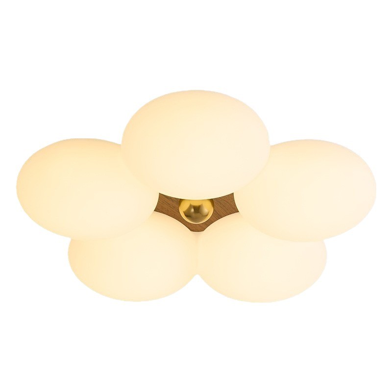 Crema lámpara de dormitorio de estilo antiguo flor minimalista moderna lámpara de dormitorio principal lámpara de habitación protección ocular de espectro completo lámpara de habitación para niños