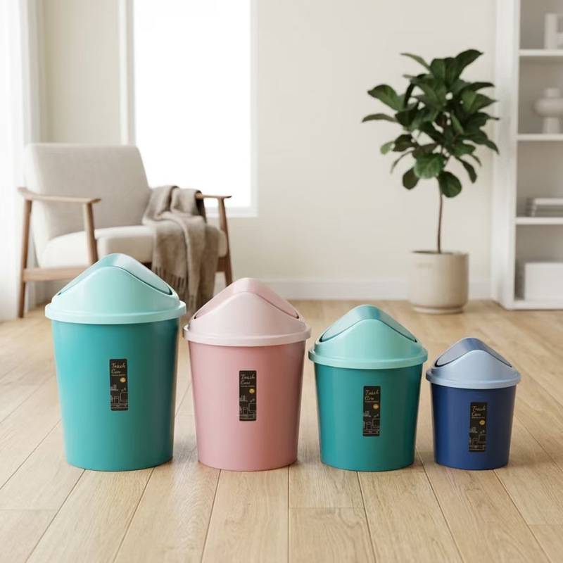 European-style creative fashion rocking lid trash can Oval household covered bathroom trash can multi-color optional wholesale European-style creative fashion rocking lid trash can Oval household covered bathroom trash can multi-color optional wholesale