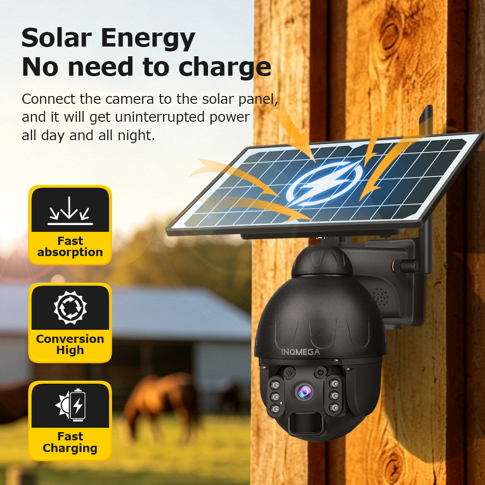 Cámara de Vigilancia Solar 4G 4MP AOV de Plástico y Metal con Función de Alarma para Aire Libre