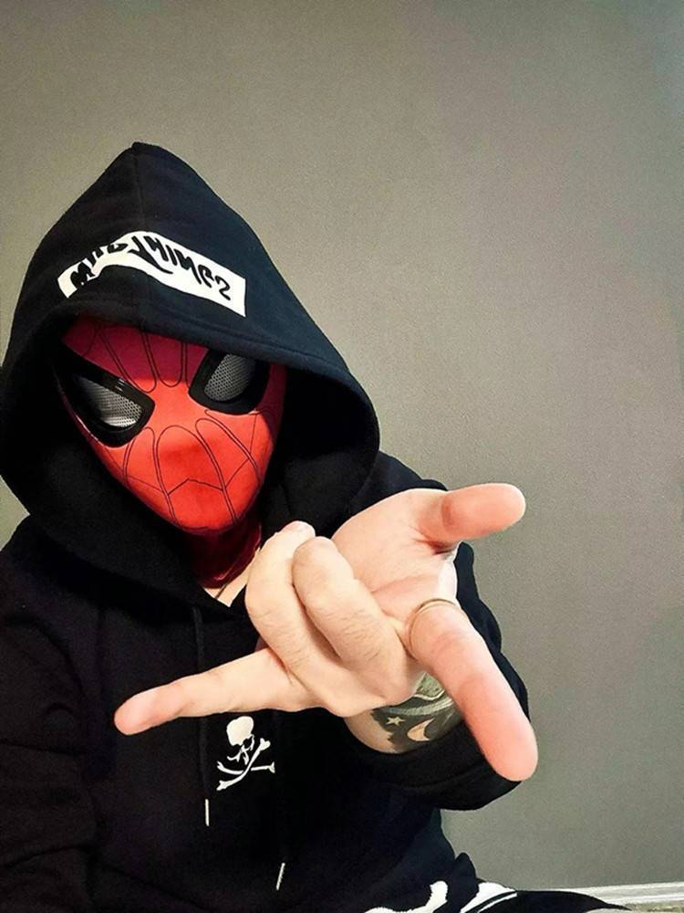 Spider-Man Headgear Fully Automatic Movable Eye Mask Hero Expedition Miles Blinkable Children's Boy Gift