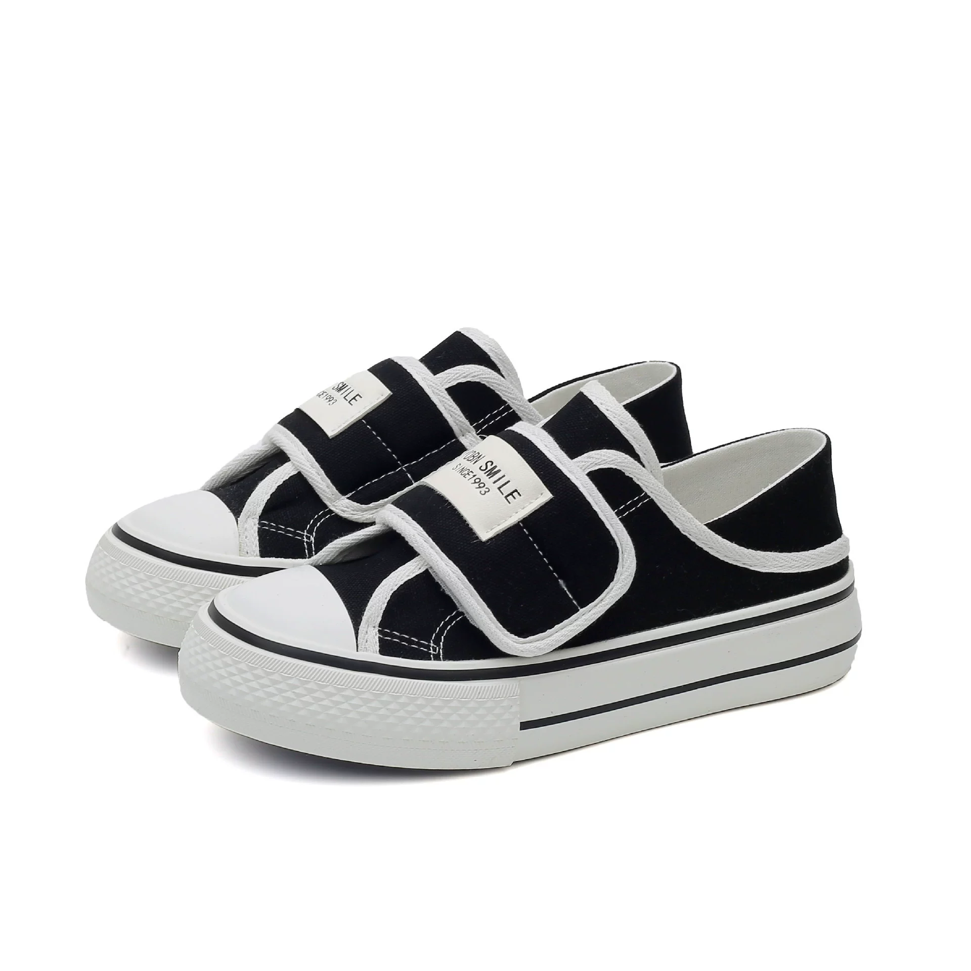 В наличии Весенне-осенние новые парусиновые туфли на липучке с двусторонним шагом, женские кроссовки H1289