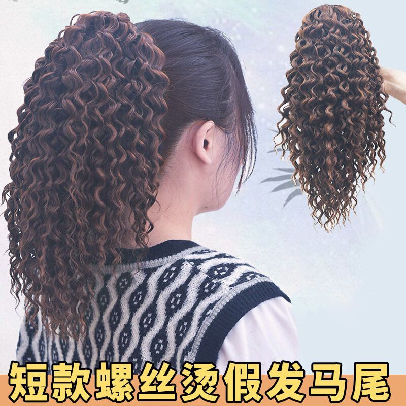 Hand-Wrapped Screw Roll Wig Ponytail Corn Perm Strap Grabber Popcorn Perm Artificial Foam Noodles Fluffy Wig Braid