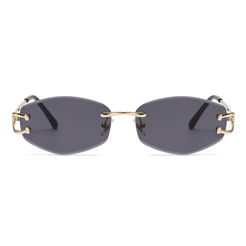 [6083时尚无框切边太阳镜女 新款欧美潮版男女街拍墨镜sunglasses]