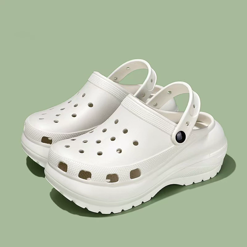 Платформенные кроксы Nimbus Crocs женские 2024 — толстая подошва, противоскользящие пляжные сандалии