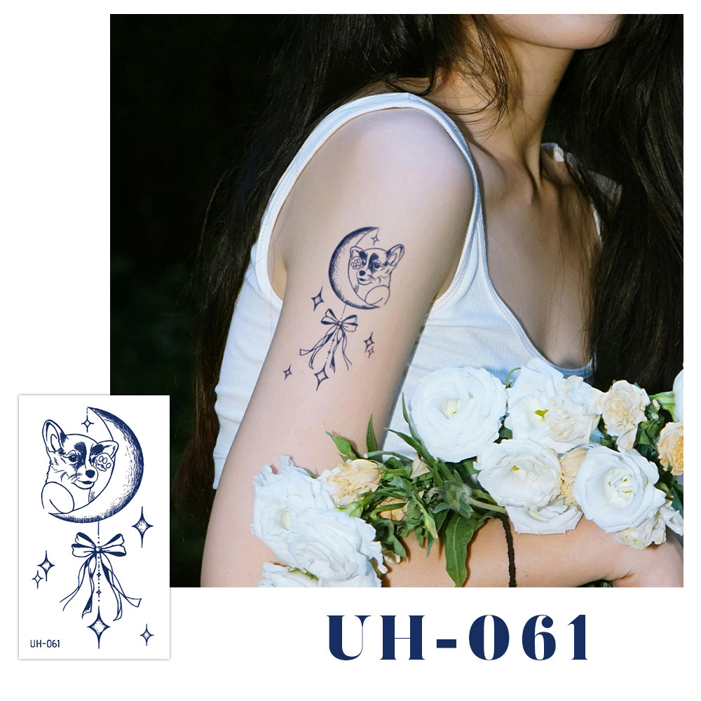 新しいジュースハーブタトゥーシール、半永久的、韓国で人気、原宿風、防水、ミニマルなタトゥーシール、英語文字