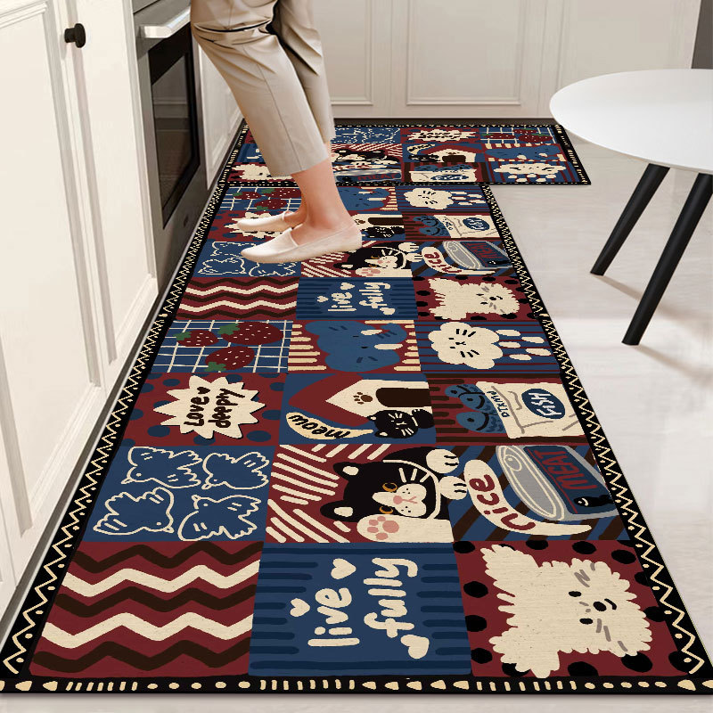 Alfombra de dibujos animados para las cuatro estaciones, lavable a máquina, alfombra de cocina, alfombra de baño, alfombra de entrada, alfombra resistente a las manchas, alfombra de entrada, alfombra para puerta, transfronteriza