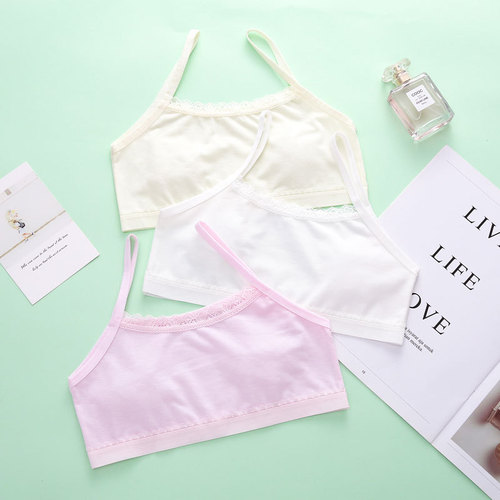 Children's Backless Bralette 7-9 Years Old Girls Developmental Bralette Tank Top for Teenage Girls, Elementary Students, Pure Cotton Children's Underwear